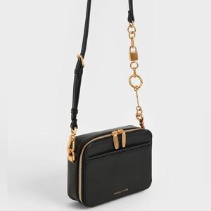 Charles & Keith Lock and key chain crossbody bag